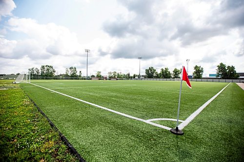 MIKAELA MACKENZIE / FREE PRESS
The Ralph Cantafio Soccer Complex on Monday, July 15, 2024. An athlete was reportedly gunned down outside the south Winnipeg soccer field after a tournament Saturday evening in what event organizers believe was a targeted shooting.
For Erik story.