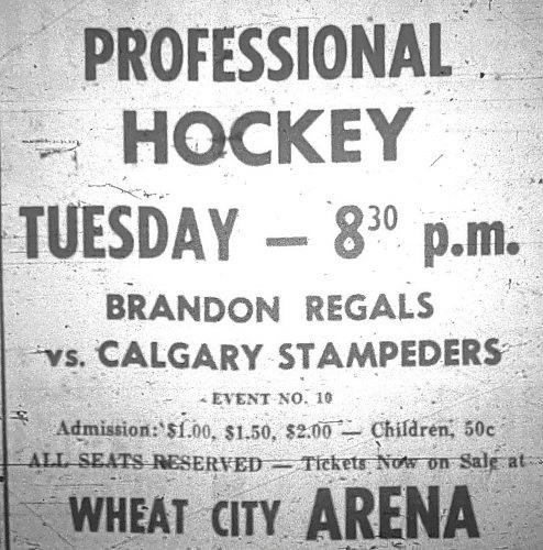 A Brandon Sun ad that appeared on Feb. 27, 1956 during the Brandon Regals' first season shows what tickets were available and how much they cost. (Brandon Sun files)
