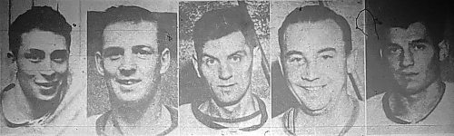 Murray Wilkie, Earl (Ching) Johnson, Don Raleigh, Lucien Dechene and Bill Bucyk are shown in the Oct. 2 edition of The Brandon Sun. (Brandon Sun files)