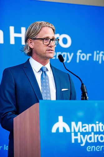 MIKAELA MACKENZIE / FREE PRESS
Allan Danroth, incoming president and CEO of Manitoba Hydro, speaks to the media on Tuesday, July 9, 2024.
For Carol story.