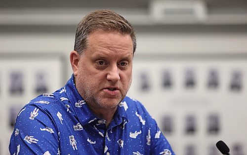City of Brandon parks director Bryce Wilson speaks at city council on Monday evening. Wilson said the city has typically seen between 35 and 60 people register for an exemption from fogging near their properties. (Alex Lambert/The Brandon Sun)