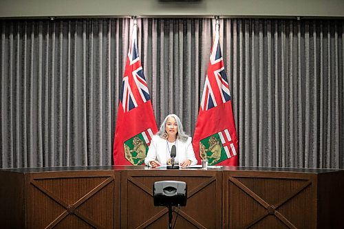MIKAELA MACKENZIE / FREE PRESS
Families Minister Nahanni Fontaine speaks to the media about an external review of the Child and Family Services funding model at the Manitoba Legislative Building on Tuesday, July 28, 2026.
For Carol story.
Free Press 2026