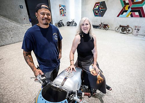 JOHN WOODS / FREE PRESS
Rachel Baerg, head of Education and Programs at Winnipeg Art Gallery (WAG), and Steve Xoumpholphakdy setup for a Motorcycle pop-up and MotoSocial at the WAG Tuesday, July 28, 2026.
reporter: tiago