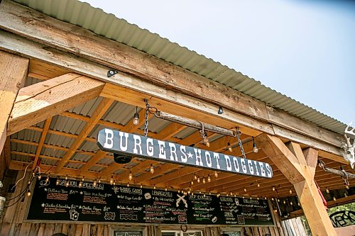 BROOK JONES/FREE PRESS
The Starlette's Burger Saloon at 60122 Juno Rd., just north of Elma, Man., is pictured on Saturday, July 25, 2026. Star Giesbrecht and her husband Lee Giesbrecht opened the Starlette's Burger Saloon in May 2025 after Lee made the dining patio to like an old-fashioned, western saloon from recovered barn wood.