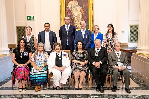 MIKAELA MACKENZIE / FREE PRESS
The newest Order of Manitoba recipients at the Manitoba Legislative Building on Thursday, July 16, 2026.
For Morgan story.
Free Press 2026