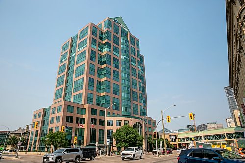 BROOK JONES/FREE PRESS
IG Wealth Management is relocating its headquarters from 447 Portage Ave. to 360 Main St. and putting its Portage Avenue building up for sale. Pictured: IG Wealth Management at 447 Portage Ave. in Winnipeg, Man., Wednesday, July 29, 2026.