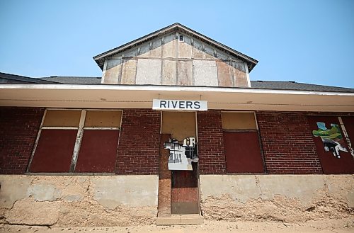 An image of the historic train station in Rivers, Man., as seen from the platform on Wednesday afternoon. (Matt Goerzen/The Brandon Sun)