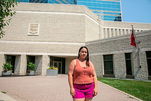 BROOK JONES/FREE PRESS
Lisa Bowden who is involved in prison justice work is pictured in front of the Remand Centre which is a pre-trial provincial detention centre located at 141 Kennedy St. in Winnipeg, Man., Wednesday, July 29, 2026.
