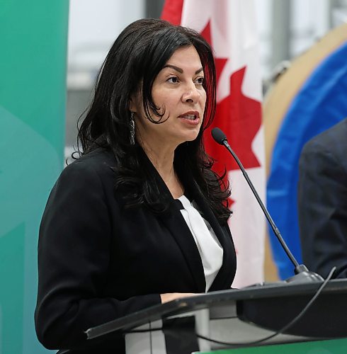 Ruth Bonneville  Free Press

LOCAL/BIZ - StandardAero

Rebecca Chartrand announces federal government investments, through Prairies Economic Development Canada, in three Winnipeg-based defence suppliers — Magellan Aerospace, StandardAero and Win-Shield Devices — during a news conference at StandardAero on Friday.

See story by Gabby

April 24th, 2026