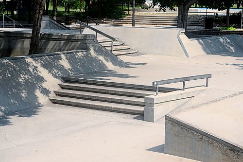 Mike Sudoma/Free Press
A section of obstacles including a 4 stair with an outrail with a steep bank on the right side of the stair set
July 29, 2026