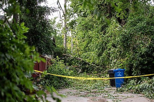 MIKAELA MACKENZIE / FREE PRESS
Storm damage in the alley behind Stewart Street on Thursday, July 30, 2026.
For Chris story.
Free Press 2026
