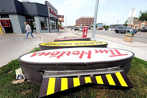 Ruth Bonneville / Free Press
Local Tim Horton’s Sign Down
Photo of the large, Tim Horton’s sign on Portage Avenue at 1146 Portage Ave. was blown down.
Story by Carol
July 30th, 2026