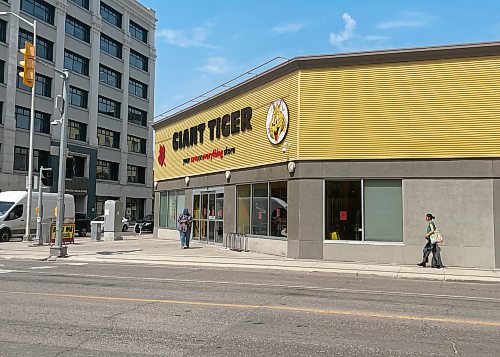 Ruth Bonneville / Free Press
Giant Tiger is closing its downtown location, leaving the neighbourhood at risk of becoming a food desert. Red flyers tacked to the store's front windows announced the location would be closing Nov. 7.