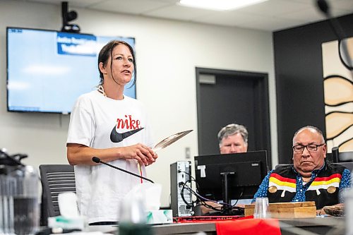 MIKAELA MACKENZIE / FREE PRESS
	
Sarah Cormier speaks at her last court date at Ga naa na ga da waa ba dang, the Kenora Justice Centre,  on Wednesday, July 29, 2026.

For Dan story.
Free Press 2026