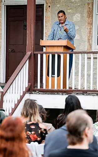 JOHN WOODS / FREE PRESS
Alan Sutherland speaks as people take in the Treaty 1 Commemoration Day at Lower Fort Garry Monday, August 3, 2026.
reporter: standup