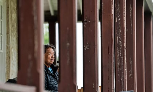 JOHN WOODS / FREE PRESS
Florence Paynter speaks as people take in the Treaty 1 Commemoration Day at Lower Fort Garry Monday, August 3, 2026.
reporter: standup