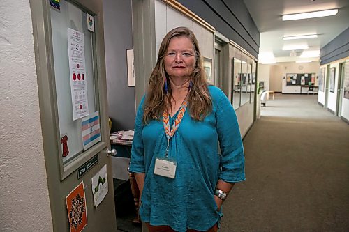 BROOK JONES/FREE PRESS
Karen Ridd who works for the Canadian Friends Service Committee, the peace and justice agency of the Quakers in Canada, and who also teaches classes on restorative justice at the Canadian Mennonite University is pictured outside her office at CMU in Winnipeg, Man., Wednesday, July 29, 2026.