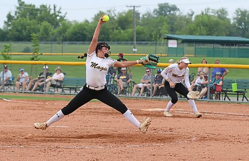 Westman Magic pitcher Quinn Twordik was picked up by the Eastman Wildcats for nationals last week, and will be a key piece of her team's lineup at westerns. (Perry Bergson/The Brandon Sun)
July 16, 2026