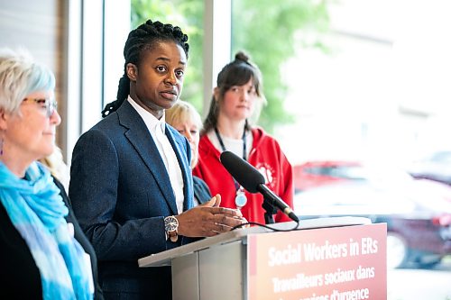 MIKAELA MACKENZIE / FREE PRESS
	
Health minister Uzoma Asagwara announces plans for more social workers in emergency departments across the city on Wednesday, June 17, 2026.

For Morgan story.
Free Press 2026