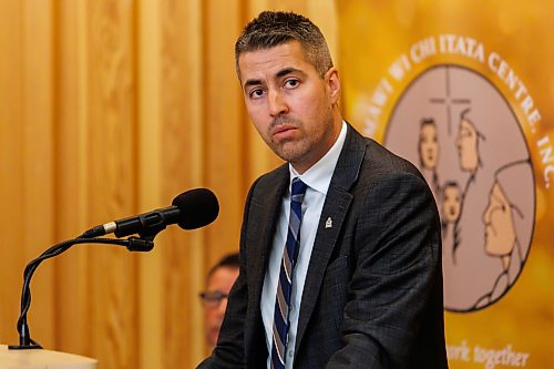 MIKE DEAL / FREE PRESS
David Bowman, Director of Organizational Development &amp; Support, WPS, speaks during the press conference.
WPS Chief Gene Bowers discusses the results of June’s 10-day drug enforcement activities, and the next steps they will be taking in coordination with community and government partners, during a press conference that was held at Ma Mawi Wi Chi Itata Centre located at 445 King Street, Thursday morning.
Other speakers included David Bowman, Director of Organizational Development &amp; Support, WPS, Jackie Anderson, Executive Director, Ka Ni Kanicihk, and Mayor Scott Gillingham, City of Winnipeg.
Reporters: Chris Kitching and Joyanne Pursaga
260806 - Thursday, August 06, 2026.