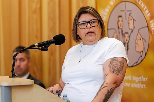 MIKE DEAL / FREE PRESS
Jackie Anderson, Executive Director, Ka Ni Kanicihk speaks during the press conference.
WPS Chief Gene Bowers discusses the results of June’s 10-day drug enforcement activities, and the next steps they will be taking in coordination with community and government partners, during a press conference that was held at Ma Mawi Wi Chi Itata Centre located at 445 King Street, Thursday morning.
Other speakers included David Bowman, Director of Organizational Development &amp; Support, WPS, Jackie Anderson, Executive Director, Ka Ni Kanicihk, and Mayor Scott Gillingham, City of Winnipeg.
Reporters: Chris Kitching and Joyanne Pursaga
260806 - Thursday, August 06, 2026.