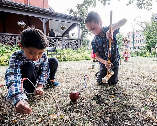 JOHN WOODS / FREE PRESS
Joseph Pius, left, and Micheal Jean play croquet outside the museum during Dalnavert Days Sunday, August 9, 2026.
reporter: standup