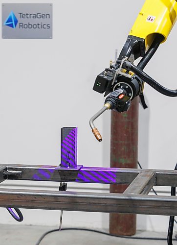 MIKE DEAL / FREE PRESS
TetraGen Robotics, 5 Penner Rd.
The TetraGen Robotics’ industrial robot arm takes a photo of a steel part prior to performing a demonstration weld.
Reporter: Gabrielle Piche
260724 - Friday, July 24, 2026.