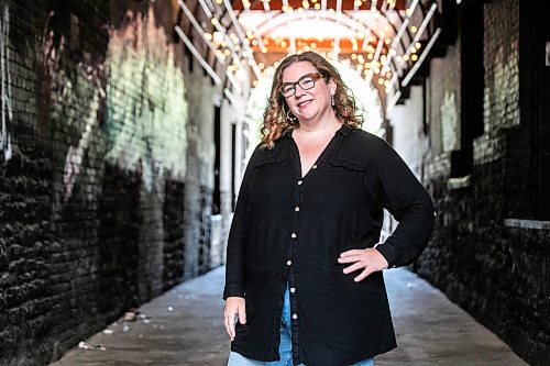 MIKAELA MACKENZIE / FREE PRESS
	
Laura Meuckon, Plume Winnipeg executive director, at the light tunnel (where they officially announced the festivalճ name change) in the Exchange District on Monday, Aug. 10, 2026.

For Ben W story.
Free Press 2026