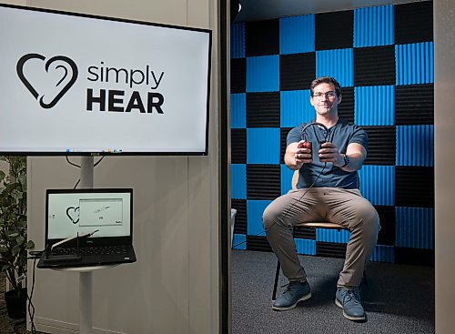 ROBERT LEE / FREE PRESS Founder and owner Armando Di Lello is photographed at his new hearing clinic, SimplyHear on Tuesday, August 11, 2026.
