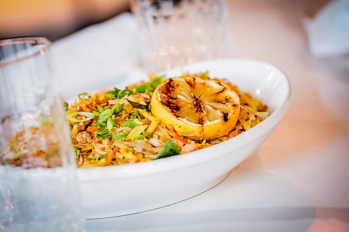 JOHN WOODS / FREE PRESS
Pancit at House of Ma, a new Asian-fusion restaurant on Bannatyne Tuesday, August 11, 2026. True Hospitality has opened a couple of new ventures on Bannatyne.
reporter: eva