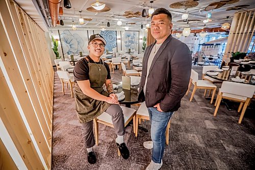 JOHN WOODS / FREE PRESS
Dom Merano, executive chef, left, and Chris Manalastas, vice president of Ture Hospitality at House of Ma, a new Asian-fusion restaurant on Bannatyne Tuesday, August 11, 2026. True Hospitality has opened a couple of new ventures on Bannatyne.
reporter: eva