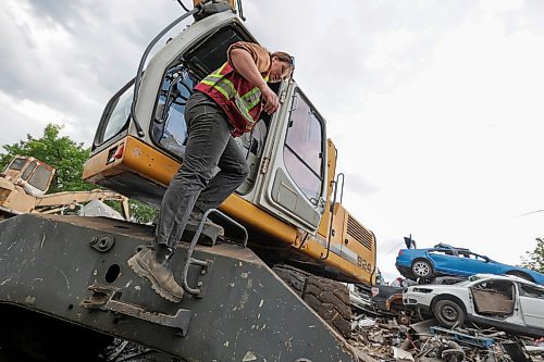 Ruth Bonneville / Free Press
NTERSECTION - crane operator
Photo of young, female crane operator, Harmony Guspodarchuk, during a recent shift at Western Scrap Metal.
Feature on Harmony, 29, the first female crane operator in Western Scrap's 70-year history. Harmony caught on at the company in 2022 as an office worker but when one of her male colleagues, a crane operator, announced his retirement three years ago, she literally stepped into the driver's seat, replacing him as one of those responsible for tossing scrap cars, fridges and air conditioners around the yard five days a week.
Shots of Harmony at the controls of one of two cranes she operates (one with a grapple, the other with a ginormous magnet)
Reporter: Dave Sanderson
For Sat Aug 15 Intersection
Aug 12th,, 2026