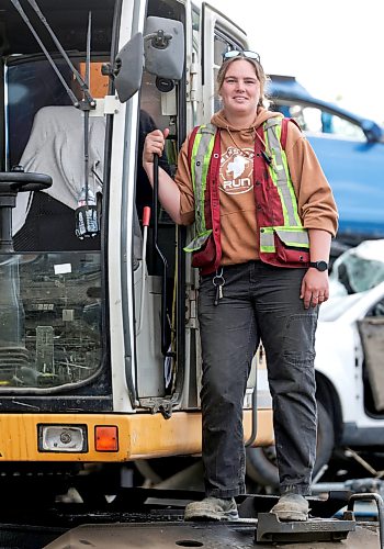 Ruth Bonneville / Free Press
NTERSECTION - crane operator
Photo of young, female crane operator, Harmony Guspodarchuk, during a recent shift at Western Scrap Metal.
Feature on Harmony, 29, the first female crane operator in Western Scrap's 70-year history. Harmony caught on at the company in 2022 as an office worker but when one of her male colleagues, a crane operator, announced his retirement three years ago, she literally stepped into the driver's seat, replacing him as one of those responsible for tossing scrap cars, fridges and air conditioners around the yard five days a week.
Shots of Harmony at the controls of one of two cranes she operates (one with a grapple, the other with a ginormous magnet)
Reporter: Dave Sanderson
For Sat Aug 15 Intersection
Aug 12th,, 2026