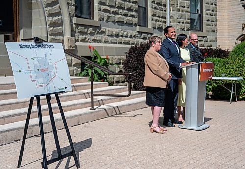 ROBERT LEE / FREE PRESS
Manitoba Premier Wab Kinew makes an announcement concerning long-awaited Winnipeg rail relocation at Wesley Hall at the University of Manitoba campus on Wednesday, August 12, 2026.
