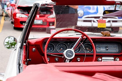 Mike Sudoma/Free Press
Interior details of a car on display at the Winnipeg Cruise Culture Car show Sunday night cruise night
August 9, 2026