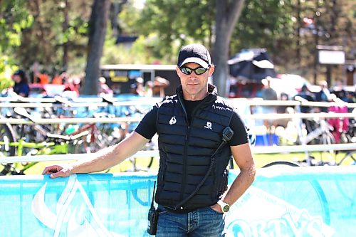 Riding Mountain Triathlon race director Dave Lipchen, shown at the annual event in Wasagaming in 2025, said it's nice to have a more normal event. (Perry Bergson/The Brandon Sun)