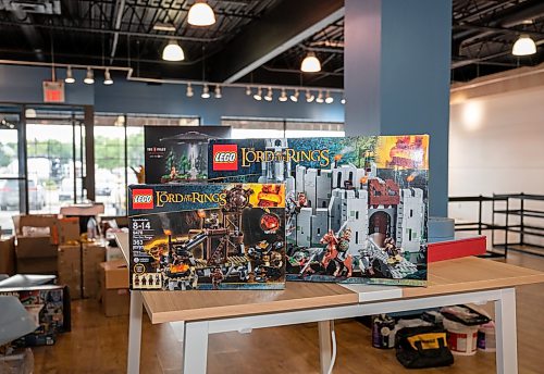 ROBERT LEE / FREE PRESS
Two prized and rare lego sets will be displayed in The Little Brick Market’s new store on Grant Ave. in Winnipeg on Thursday, August 13, 2026. The new and used Lego shop, is tripling its size after being open for roughly a year.