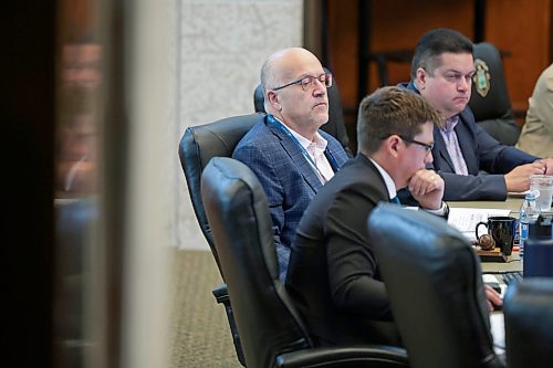 Ruth Bonneville / Free Press
Local Wyatt
Councillor Russ Wyatt sits down for meeting in the chamber after walking into City Hall 1 hour late Thursday.
See story
Aug 13th,, 2026