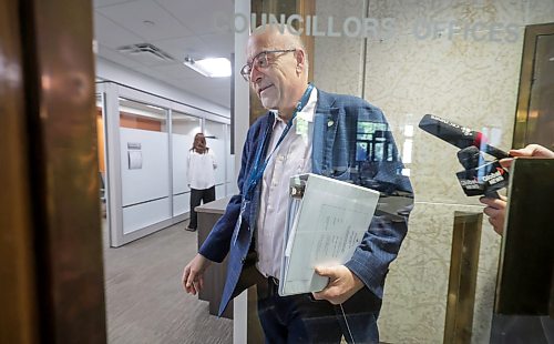 Ruth Bonneville / Free Press
Local Wyatt
Councillor Russ Wyatt tries to evade reporters as he walks into City Hall 1 hour late Thursday.
See story
Aug 13th,, 2026