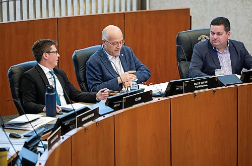 Ruth Bonneville / Free Press
Local Wyatt
Councillor Russ Wyatt sits down for meeting in the chamber after walking into City Hall 1 hour late Thursday.
See story
Aug 13th,, 2026