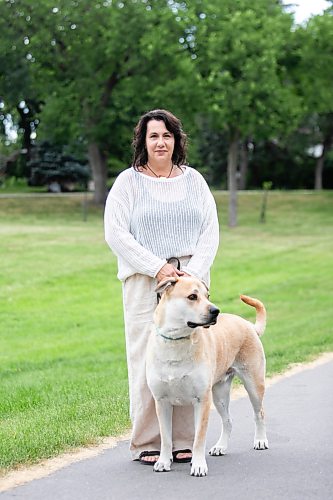 MIKAELA MACKENZIE / FREE PRESS
Tara Miller and her dog, Corbi, on Thursday, Aug. 13, 2026. Miller has had to make some difficult decisions regarding Corbi’s vet care, and animal shelters say rising vet bills are forcing more people to surrender their pets.
For Tiago story.
Free Press 2026