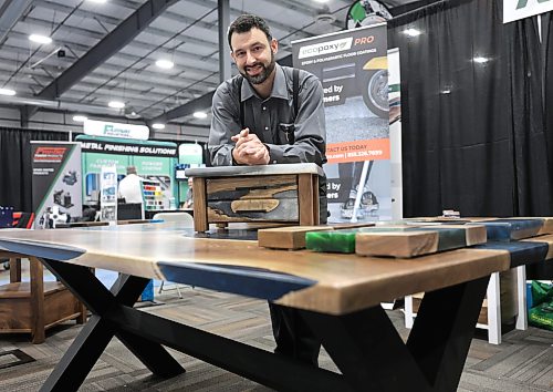 Ruth Bonneville / Free Press

Biz- Hutterite Manufacturing &amp; Associate Expo

EcoPoxy GM, Aaron Maendel with some of their products at their  booth at the Expo Friday. 

EcoPoxy is a Canadian farm-based company that produces bio-based epoxies to inspire and empower woodworkers and artists to create beautiful projects.

Story: Hutterite Manufacturing &amp; Associate Expo  at Red River Exhibition Park for a feature on the growth of Hutterite manufacturers in Manitoba.

Story by Gabby 

Aug 14th,,  2026