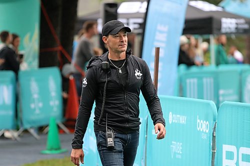 Race director Dave Lipchen walks through the transition zone during the Riding Mountain Triathlon on Saturday. (Perry Bergson/The Brandon Sun)
Aug. 15, 2026