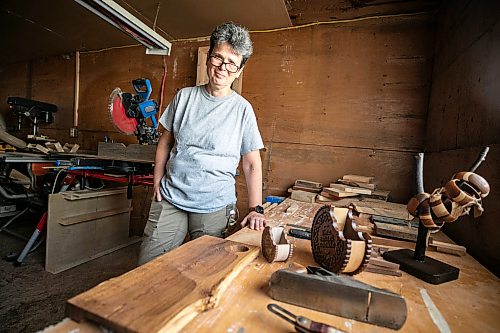 MIKAELA MACKENZIE / FREE PRESS
	
Woodworker Marina Bulan in her workshop on Monday, Aug. 17, 2026. She started her business, Cedarella, after taking a cabinetry course at Red River.

For Dave Sanderson story.
Free Press 2026