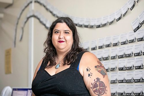 MIKAELA MACKENZIE / FREE PRESS
Daniela Smith-Fernandez, new company manager at Manitoba Association of Playwrights, in their Exchange Distric office on Monday, Aug. 17, 2026.
For Conrad story.
Free Press 2026