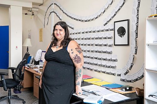 MIKAELA MACKENZIE / FREE PRESS
Daniela Smith-Fernandez, new company manager at Manitoba Association of Playwrights, in their Exchange Distric office on Monday, Aug. 17, 2026.
For Conrad story.
Free Press 2026