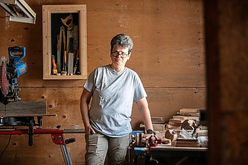 MIKAELA MACKENZIE / FREE PRESS
Woodworker Marina Bulan in her workshop on Monday, Aug. 17, 2026. She started her business, Cedarella, after taking a cabinetry course at Red River.
For Dave Sanderson story.
Free Press 2026