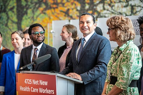 MIKAELA MACKENZIE / FREE PRESS
Premier Wab Kinew speaks at Seven Oaks Hospital on Tuesday, Aug. 18, 2026.
For Carol/Morgan story.
Free Press 2026