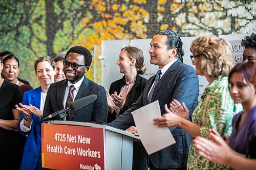 MIKAELA MACKENZIE / FREE PRESS
Premier Wab Kinew speaks at Seven Oaks Hospital on Tuesday, Aug. 18, 2026.
For Carol/Morgan story.
Free Press 2026