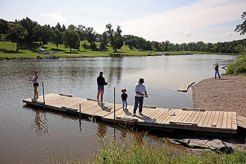 18082026
Members of the Guimond and Helbig families fish from a dock on the Souris River in Souris, Manitoba on Tuesday while visiting the westman community.
(Tim Smith/The Brandon Sun)